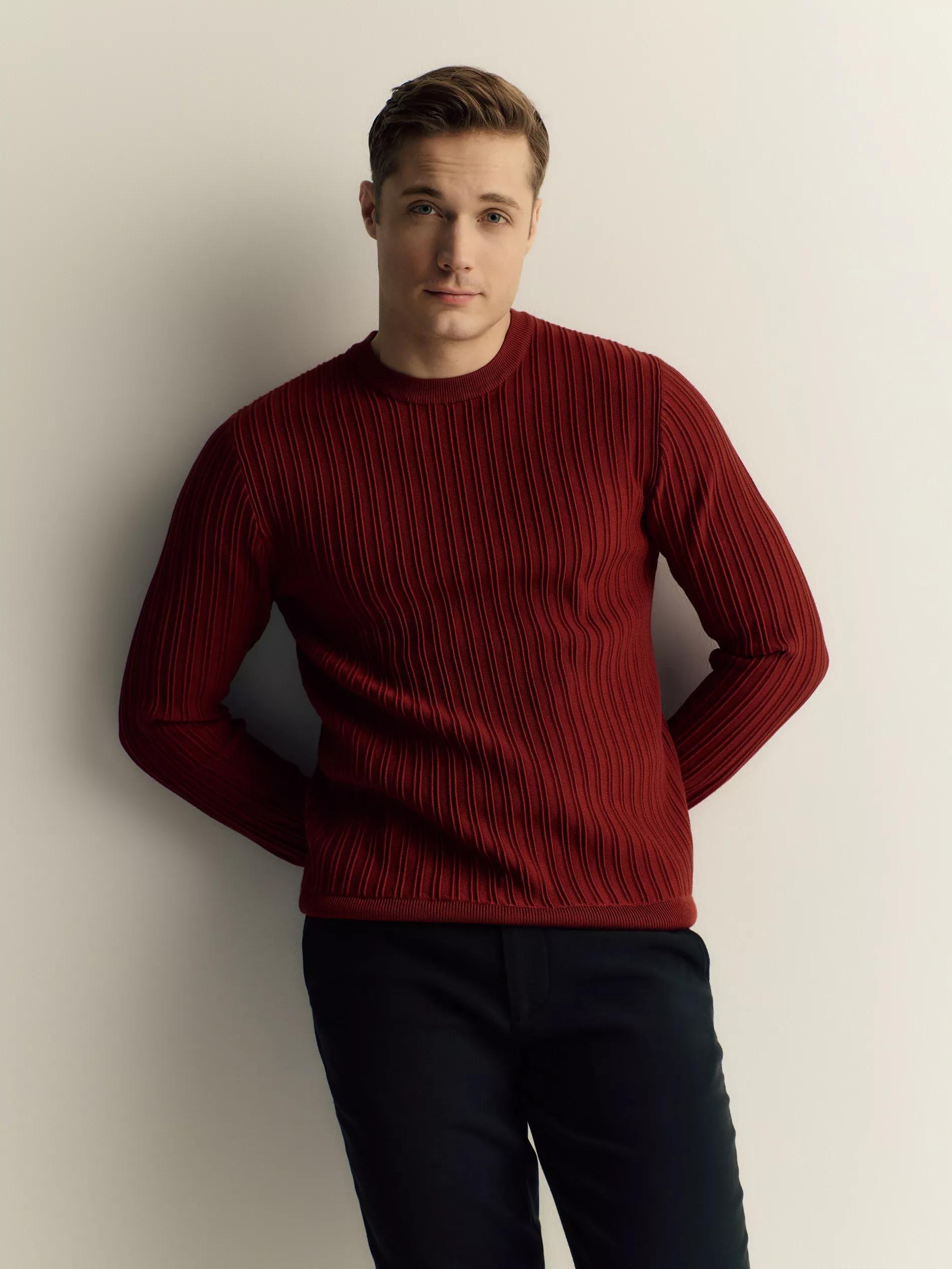 Red Sweater With High Viscose Content, , large image number 0