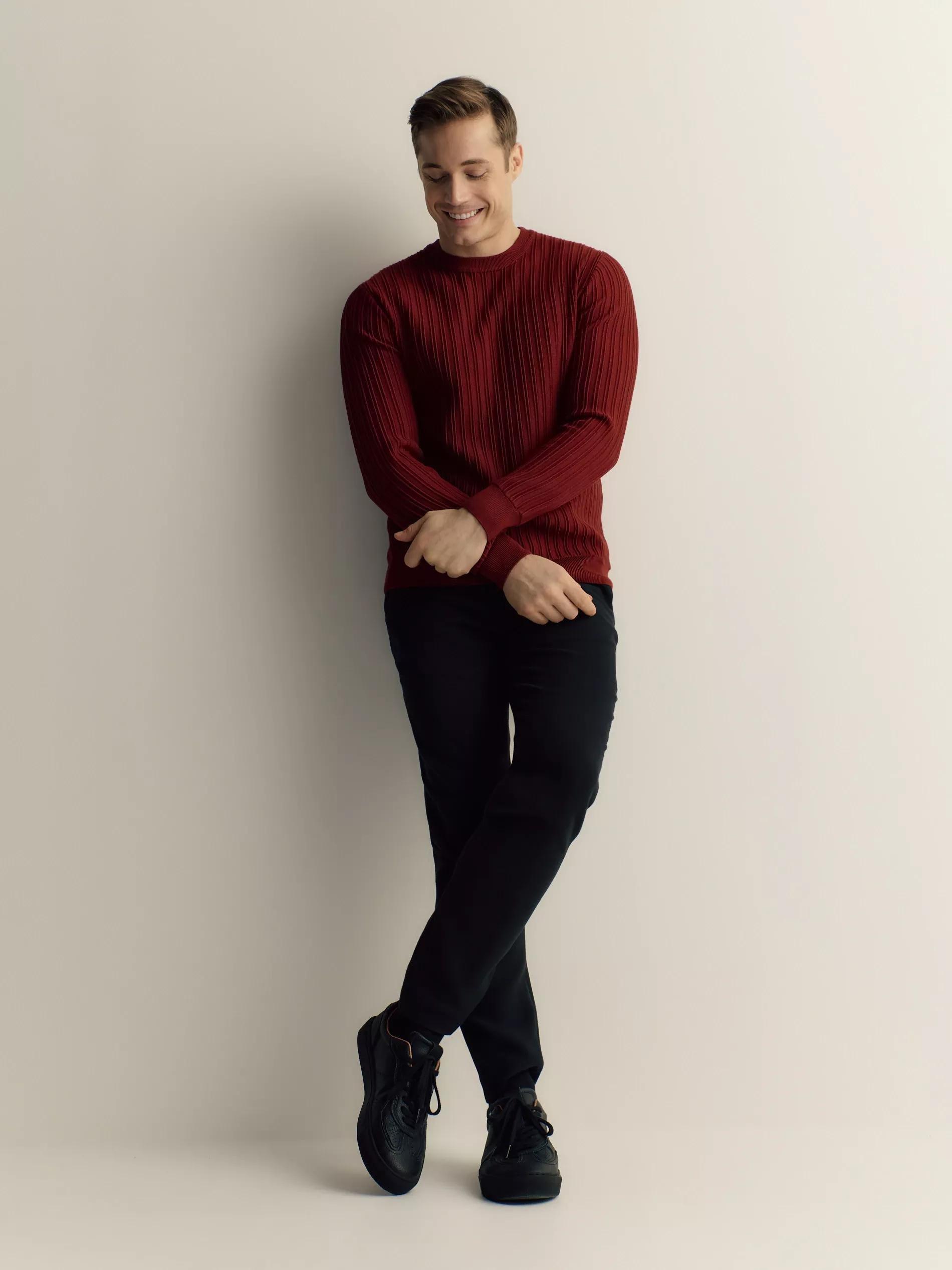 Red Sweater With High Viscose Content, , large image number 1