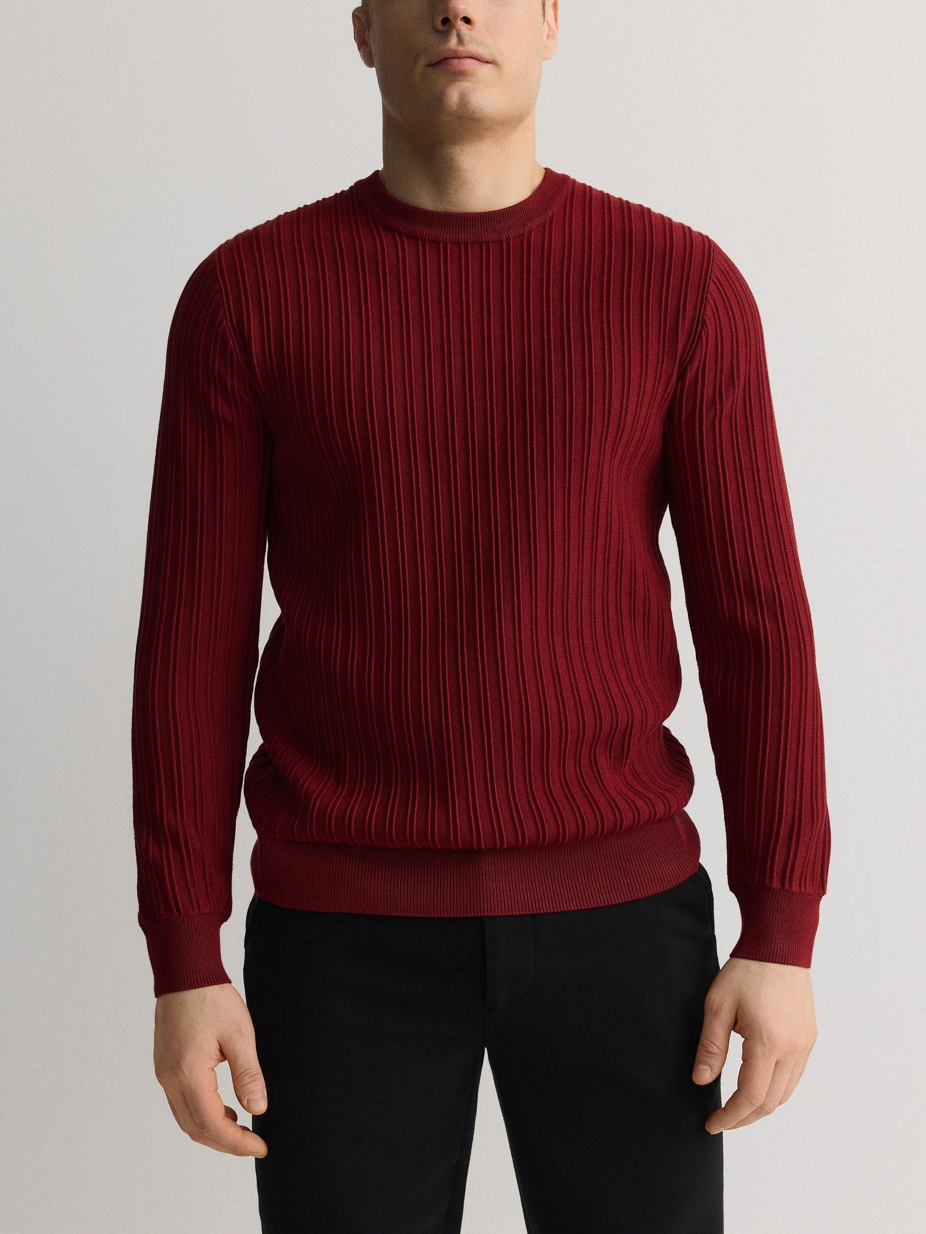 Red Sweater With High Viscose Content, , large image number 3