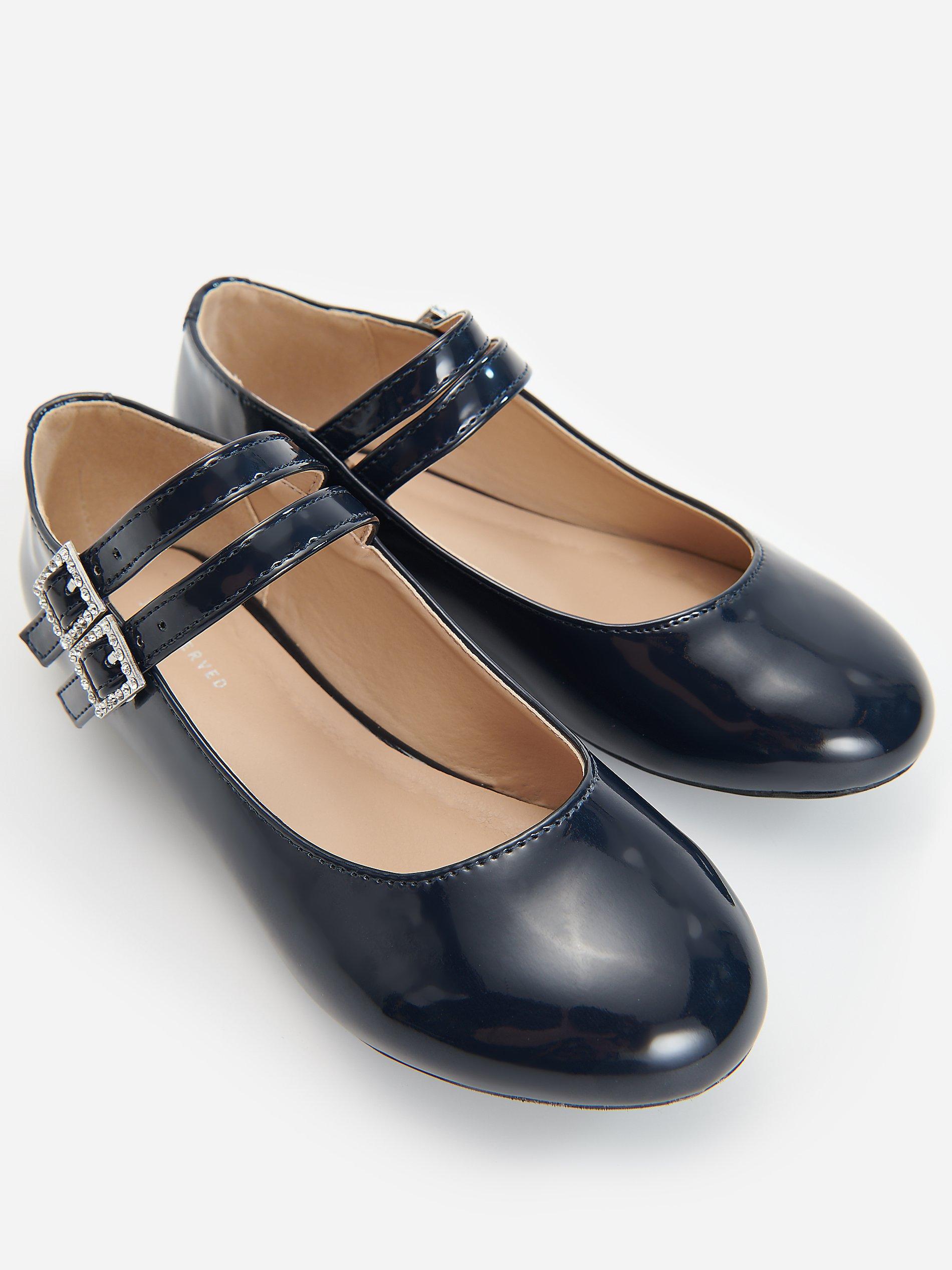 Navy High Shine Ballerinas, Kids Girls, , large image number 3