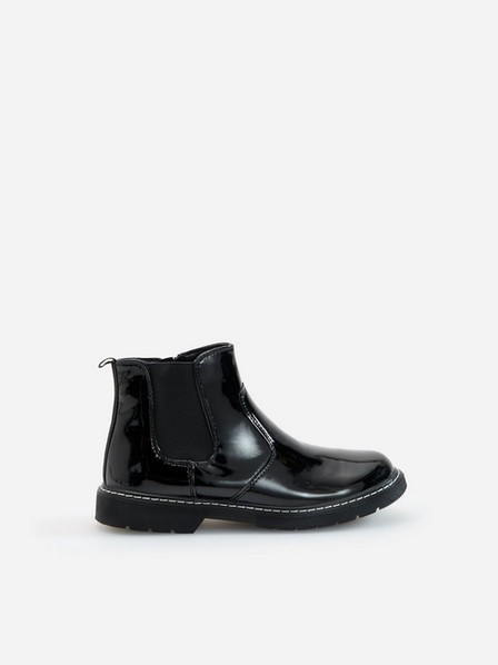 Reserved - Black Patent Ankle Boots, Kids Girl
