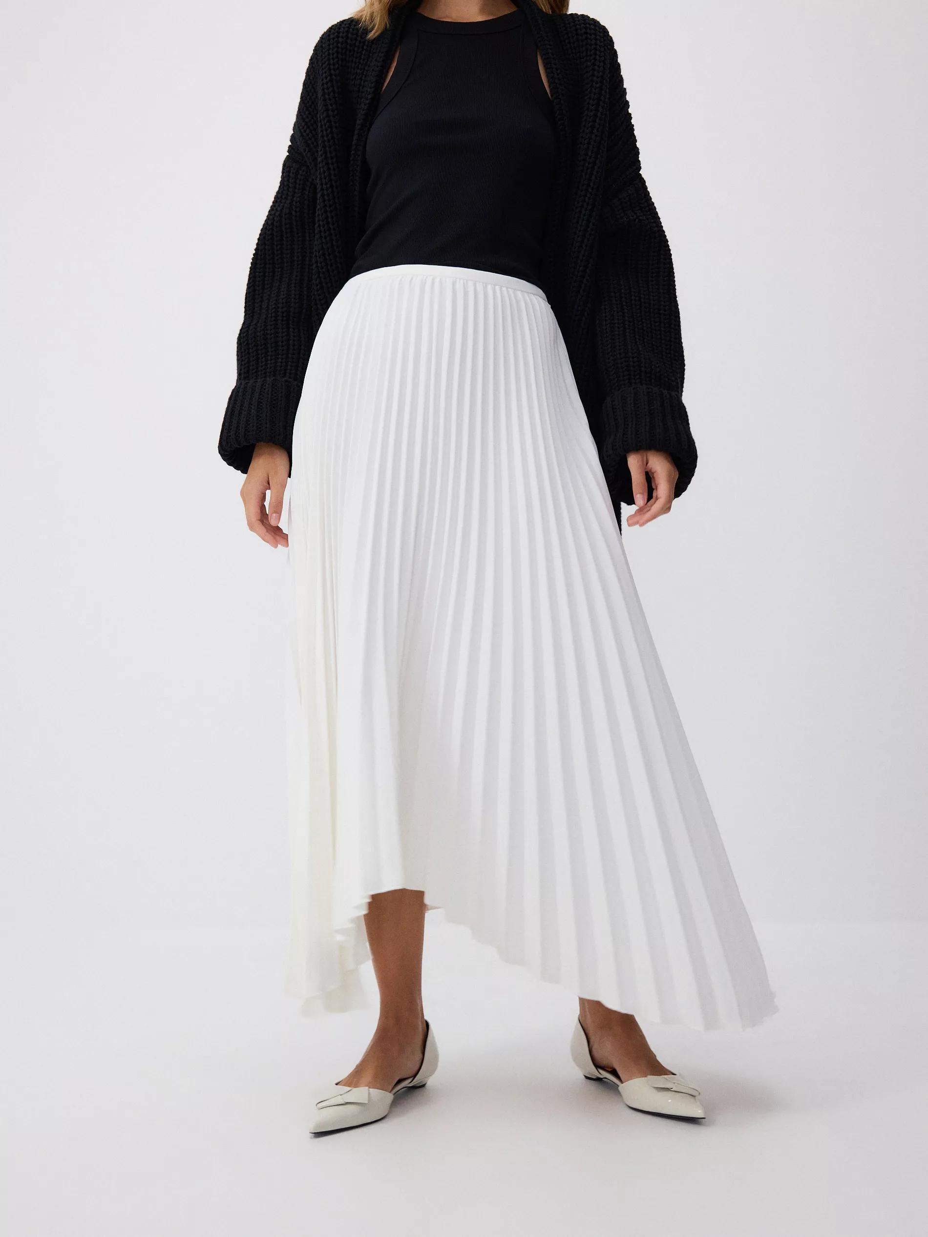 White Pleated Skirt, , large image number 3