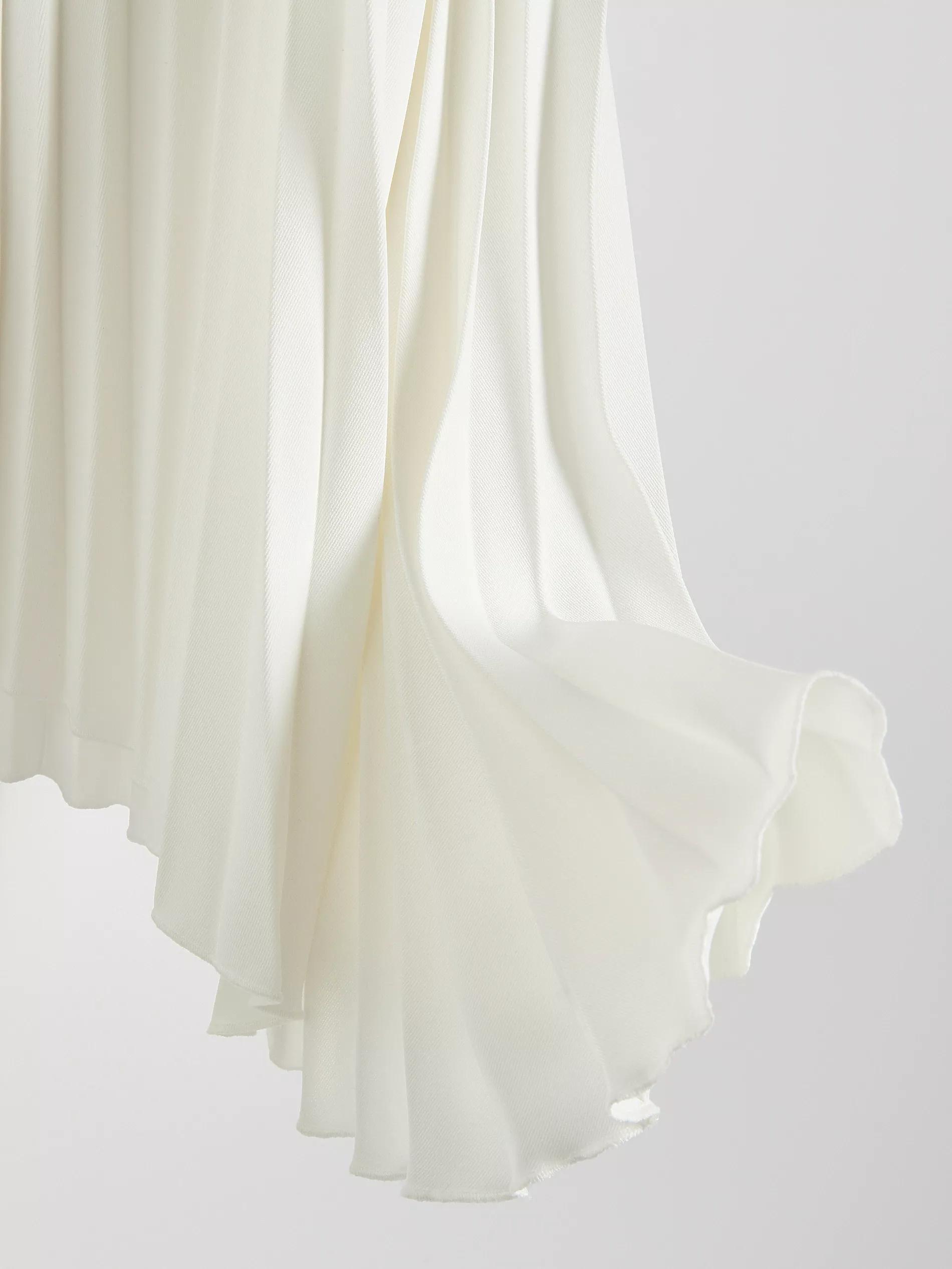 White Pleated Skirt, , large image number 5