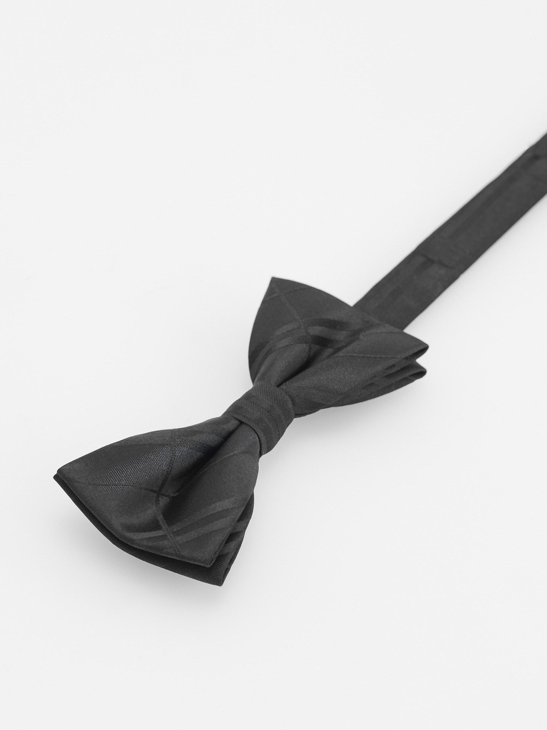 Black Jacquard Bow Tie, Men, , large image number 1