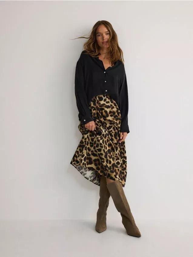 Multicolour Skirt With Animal Print, , medium