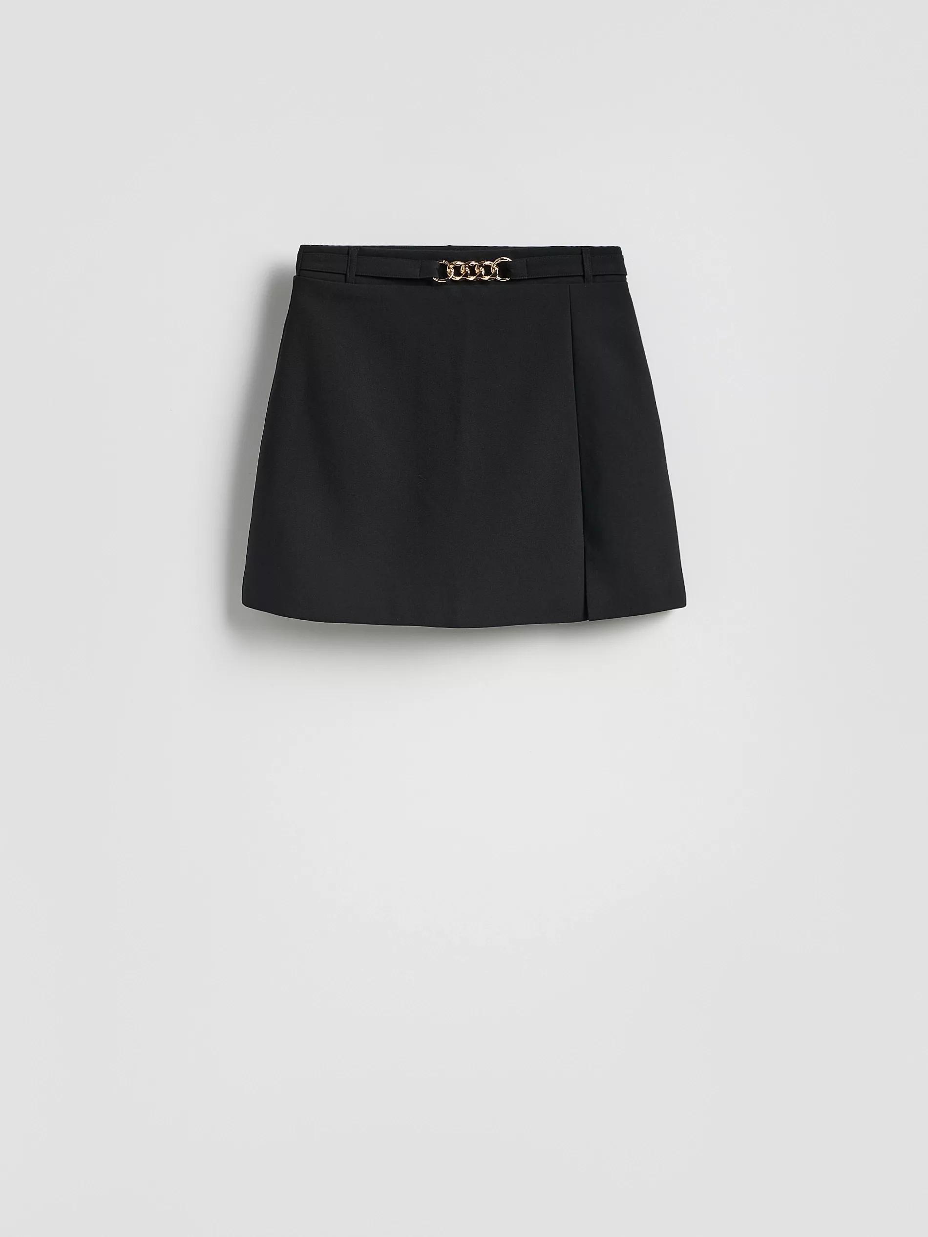 BLACK Skirt with decorative belt, Black, large image number 3