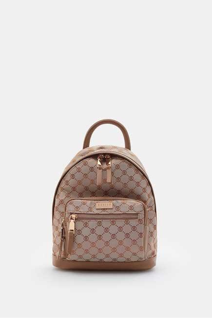 Beige Printed Rucksack, Women, , large image number 2