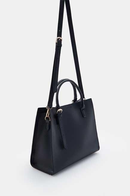 Black City Bag With A Fluffy Keyring, Women, , large image number 0