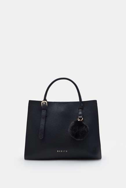 Black City Bag With A Fluffy Keyring, Women, , large image number 2
