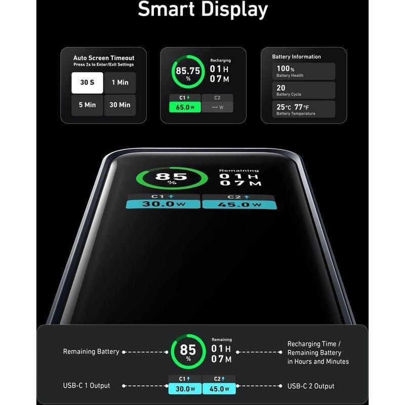 Anker 723 Power Bank Power Core 12000mah - Black, , large image number 4