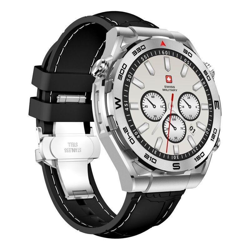 Swiss Military DOM3 Smartwatch - Silver with Black Silicon Strap, , large image number 1