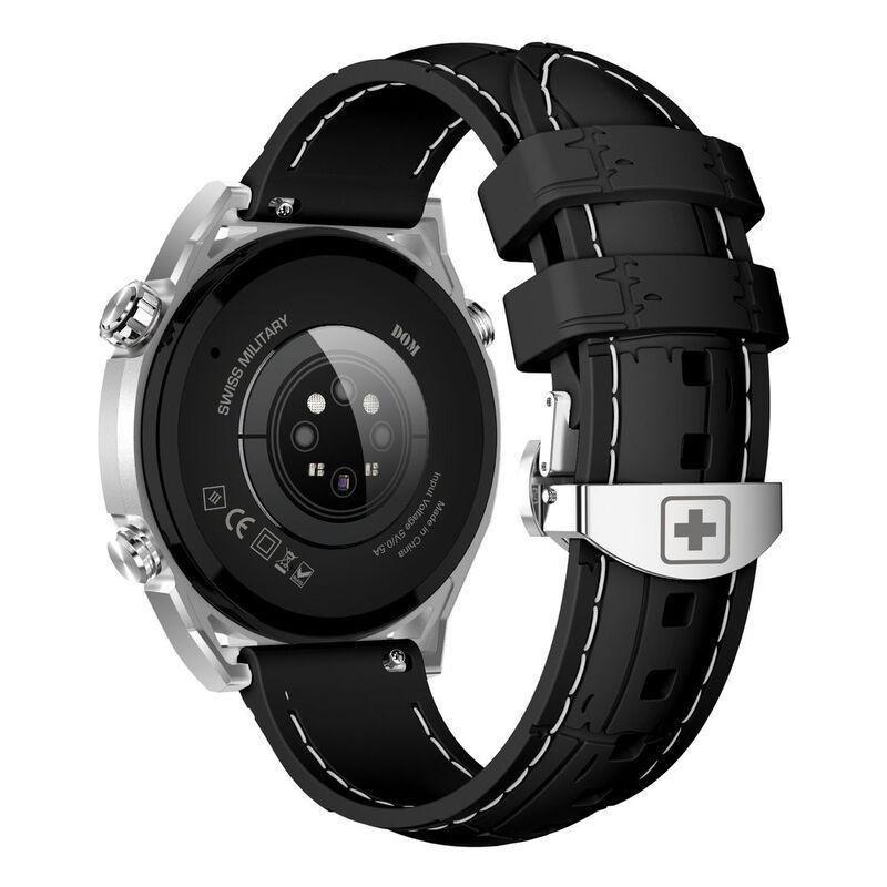 Swiss Military DOM3 Smartwatch - Silver with Black Silicon Strap, , large image number 5