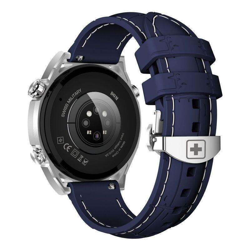 Swiss Military DOM3 Smartwatch - Silver With Blue Silicon Strap, , large image number 5