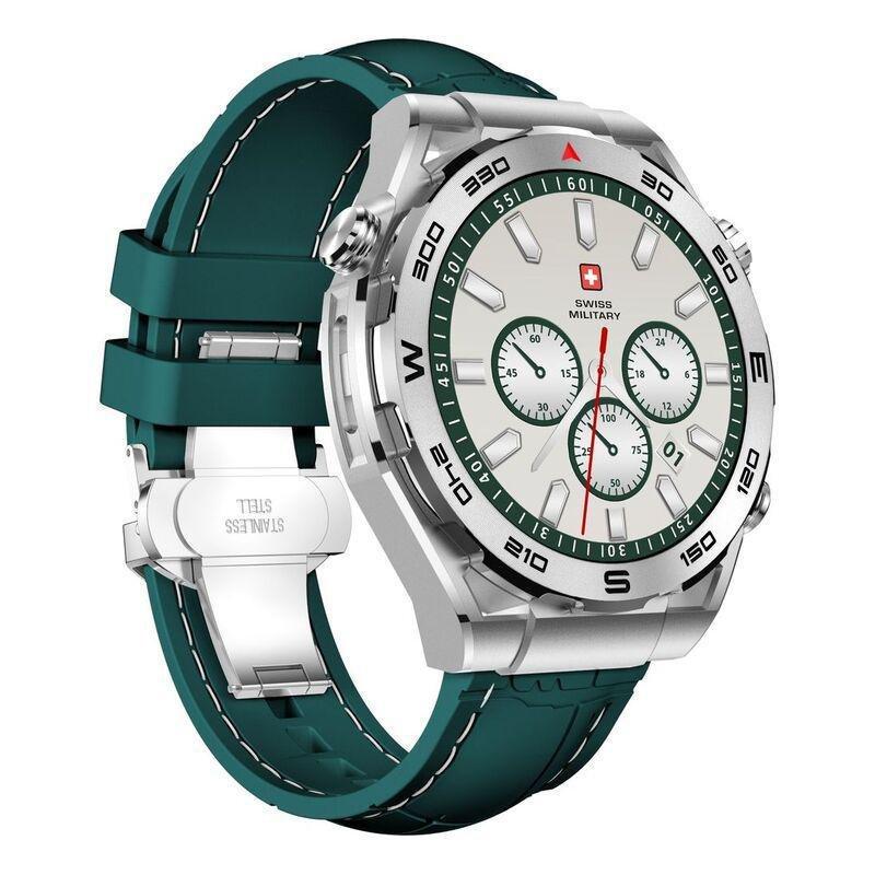 Swiss Military DOM3 Smartwatch - Silver With Green Silicon Strap, , large image number 1