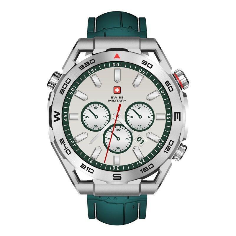 Swiss Military DOM3 Smartwatch - Silver With Green Silicon Strap, , large image number 2