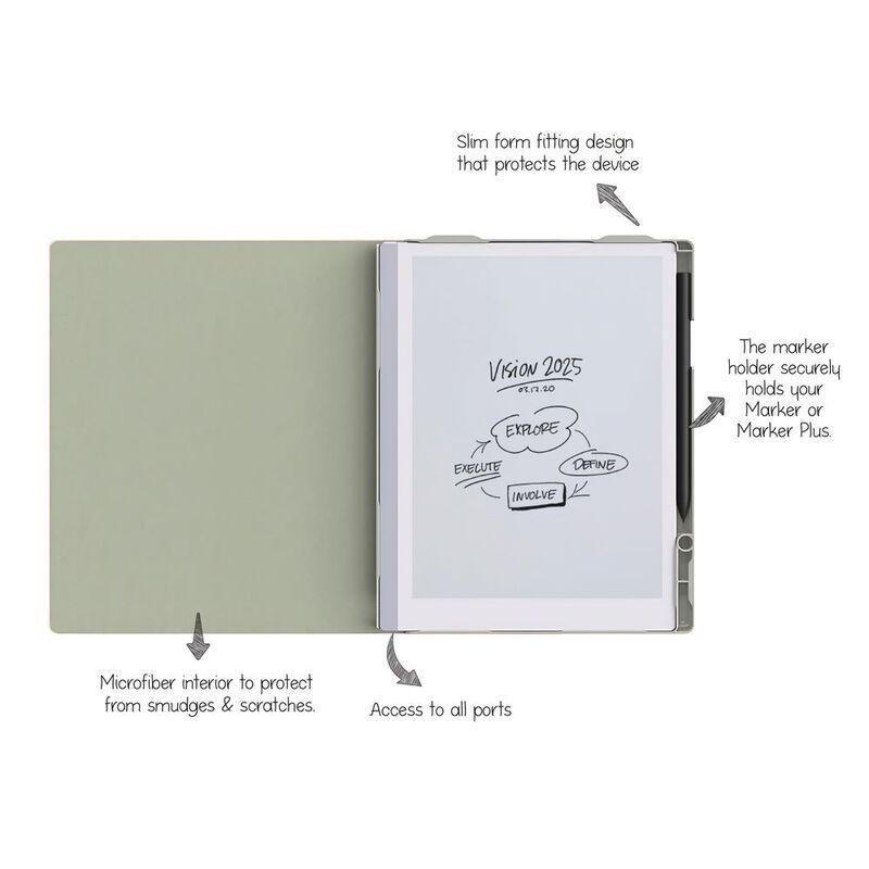 Dot Book Folio Case For reMarkable 2 Tablets - Woven Gray, , large image number 4