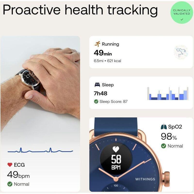 Withings ScanWatch 38mm - Hybrid Smartwatch - Rose Gold/Blue, , large image number 1