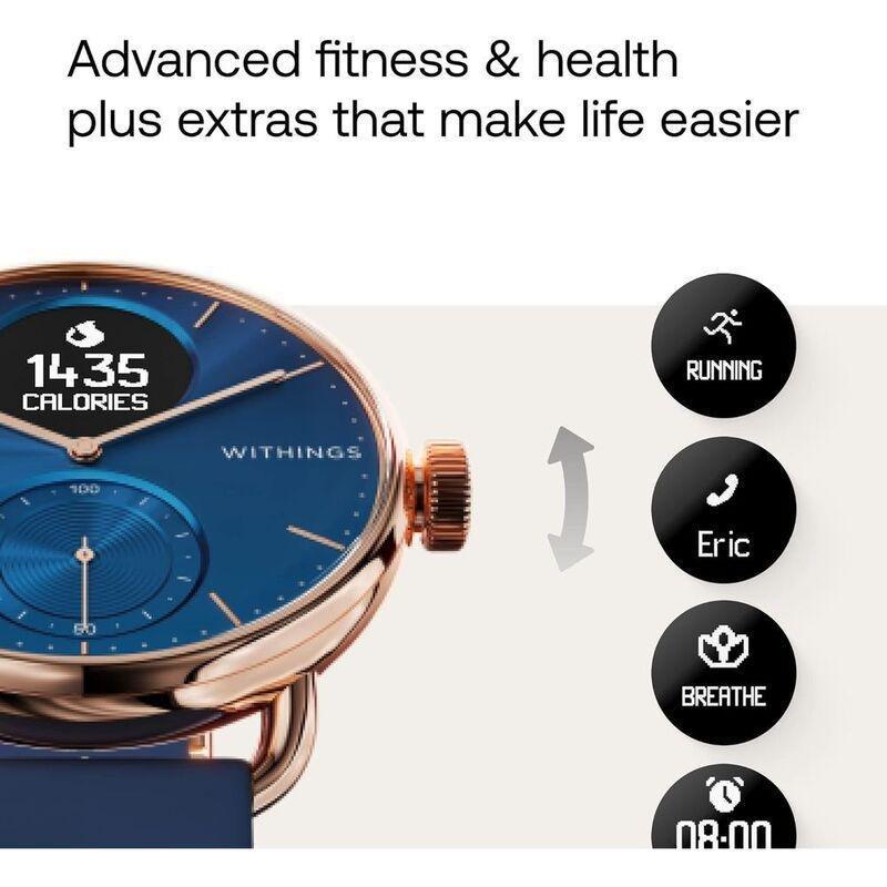 Withings ScanWatch 38mm - Hybrid Smartwatch - Rose Gold/Blue, , large image number 4