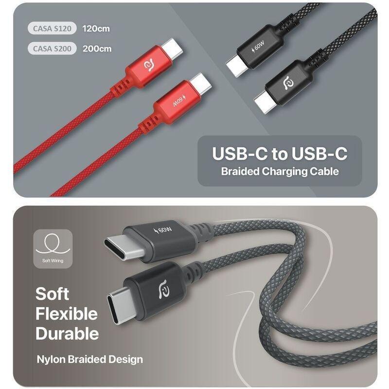 ADAM Elements CASA S200 - USB-C to USB-C 60W Charging Cable 200 cm - Black, , large image number 6