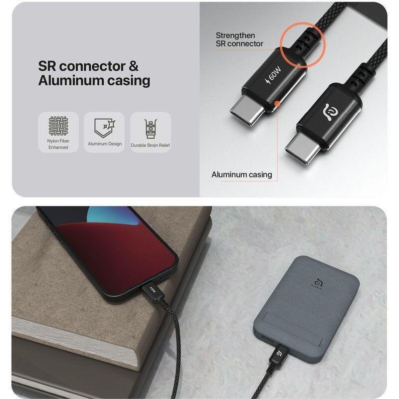 ADAM Elements CASA S200 - USB-C to USB-C 60W Charging Cable 200 cm - Black, , large image number 8