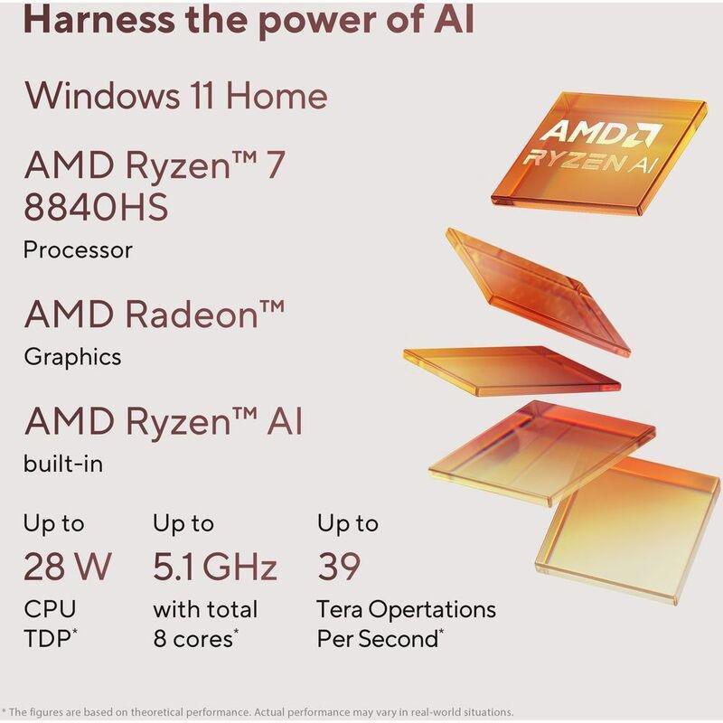 ASUS Zenbook 14 OLED Laptop - UM3406HA-OLEDR7W - AMD Ryzen R7-8840HS/16GB RAM/1TB SSD/AMD Radeon Graphics/14-inch FHD (1920 x 1080) OLED/Windows 11..., , large image number 6