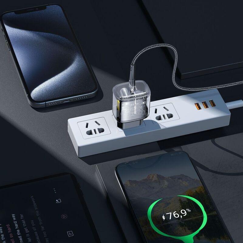 Porodo 30W Transparent Quick Charger USB-C Power Delivery EU, , large image number 1
