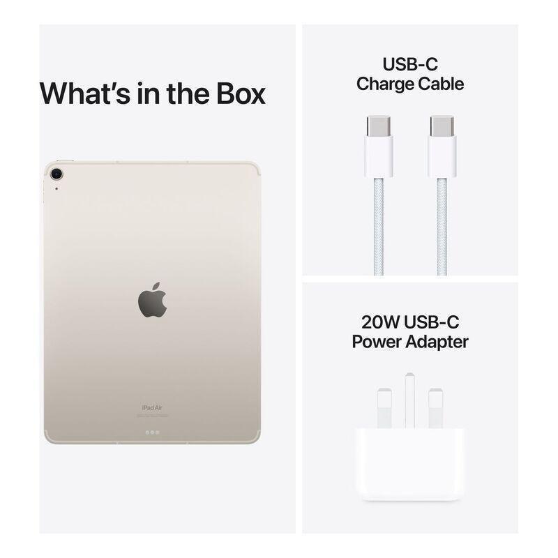 Apple 13-inch iPad Air (M2) Wi-Fi + Cellular 256GB - Starlight, , large image number 5