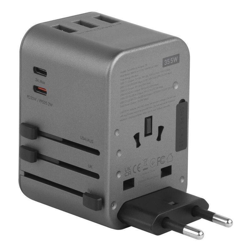 Energea Travelworld Adapter 35 3A2C 35.5W - Gunmetal, , large image number 3
