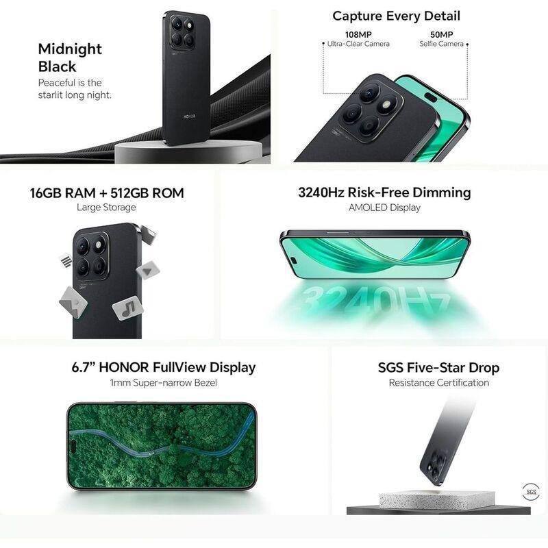 HONOR X8b 4G Smartphone 8GB/512GB - Midnight Black, , large image number 2
