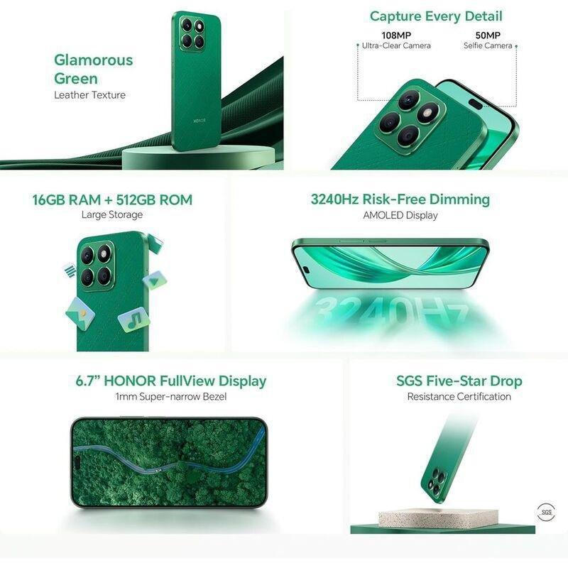 HONOR X8b 4G Smartphone 8GB/512GB - Glamorous Green, , large image number 2