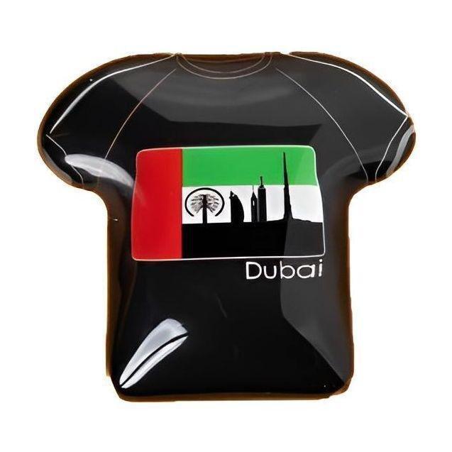 Camel Company UAE Flag Skyline Black T-Shirt Shaped Magnet, , large image number 0