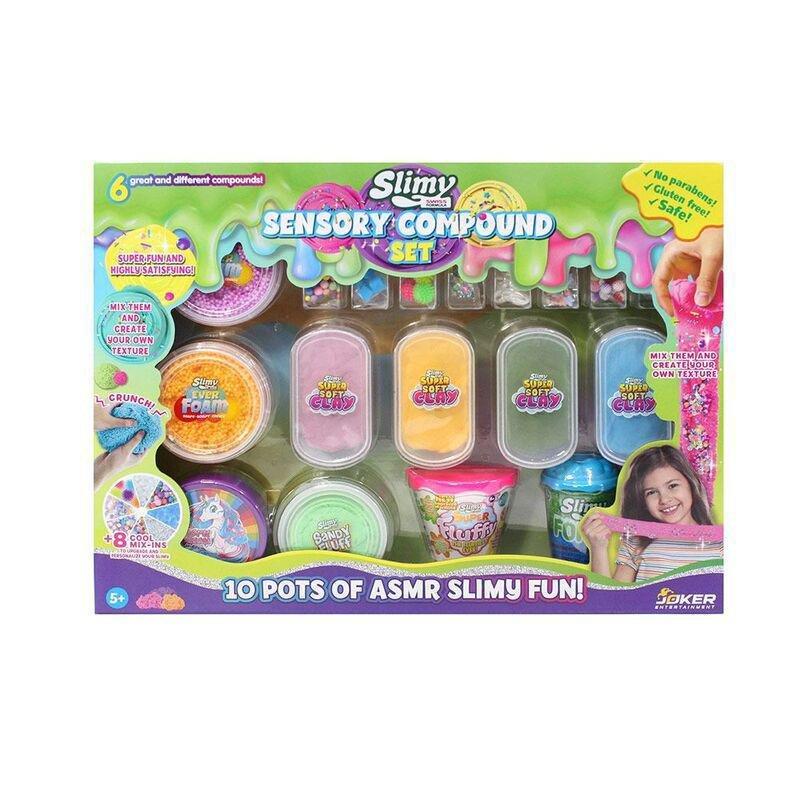 Slimy Sensory Compound Set With 10 Pots Of Asmr Slimy Fun, , medium