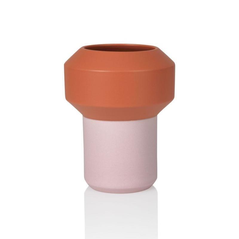 Lucie Kaas Fumario Ceramic Vase - Orange/Pink - 20.5 cm, , medium