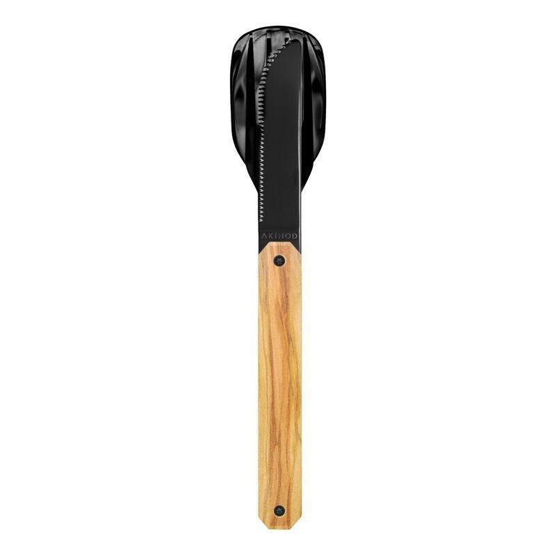 Akinod Straight Black Mirror Finish Cutlery 12H34 - Olive Wood, , large image number 2