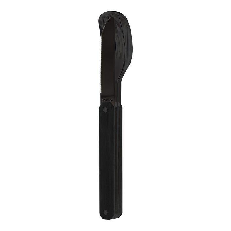 Akinod Straight Balck Mirror Finish Cutlery 12H34 - Ebony Wood, , medium