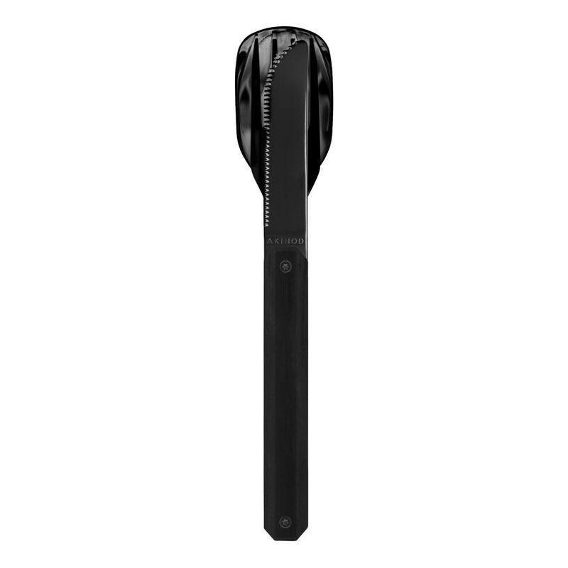 Akinod Straight Balck Mirror Finish Cutlery 12H34 - Ebony Wood, , large image number 2