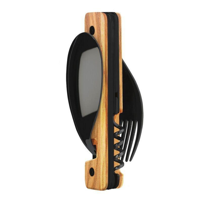 Akinod Multifunction Black Mirror Finish Cutlery 13H25 - Olive Wood, , medium