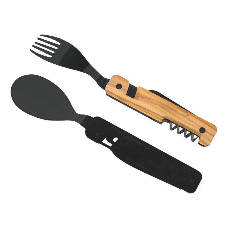 Akinod Multifunction Black Mirror Finish Cutlery 13H25 - Olive Wood, , large image number 2