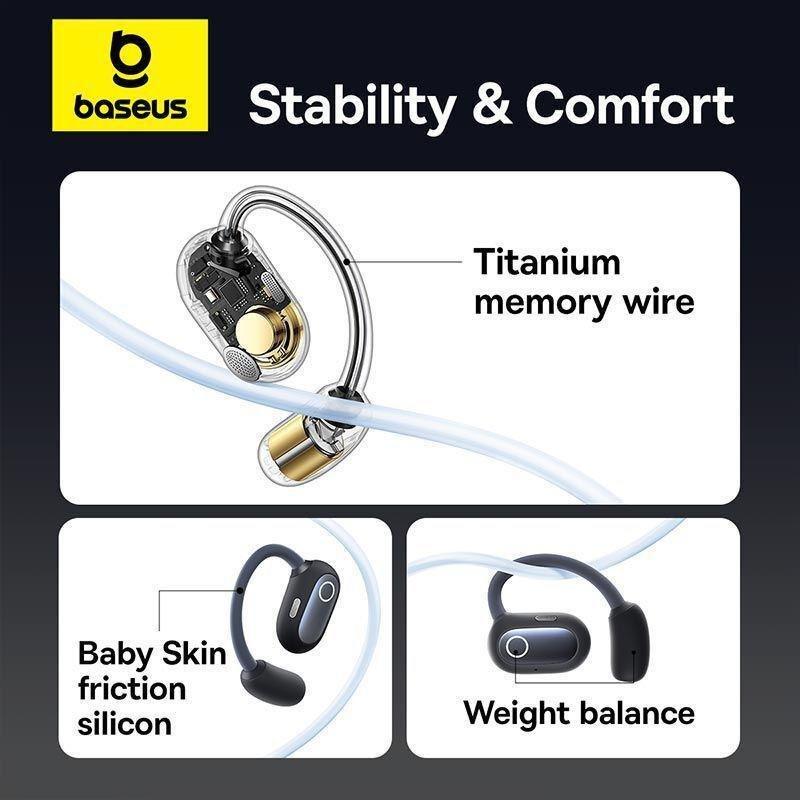 Baseus Eli Sport 1 Open-Ear TWS Earbuds - Cosmic Black, , large image number 3