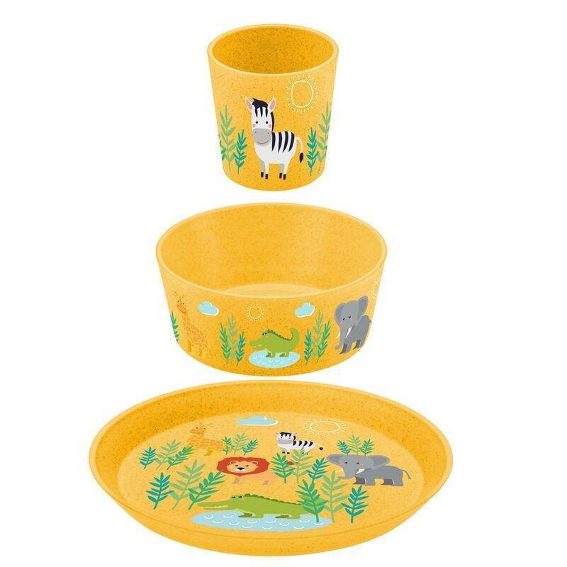 Koziol Connect Africa Small Plate + Bowl + Cup - Yellow, , medium