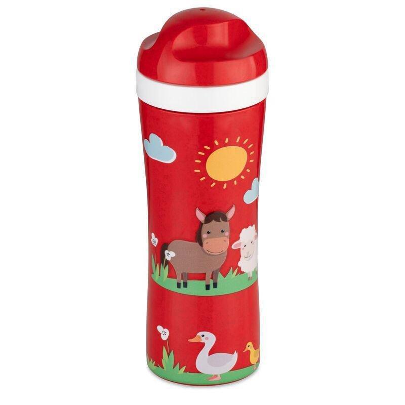 Koziol Oase Farm Water Bottle 425ml - Red, , medium
