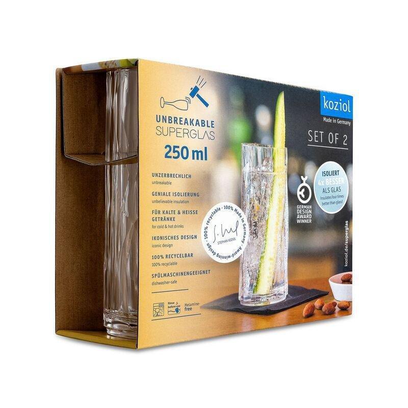 Koziol Superglas 250ml Long Drink Glass - Club 3 (Set of 2), , large image number 1