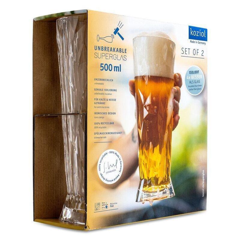 Koziol Superglas 500ml Beer Glass - Club 11 (Set of 2), , large image number 1
