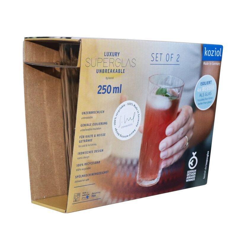 Koziol Superglas 250ml Juice Cocktail Glass - Club 19 (Set of 2), , large image number 1