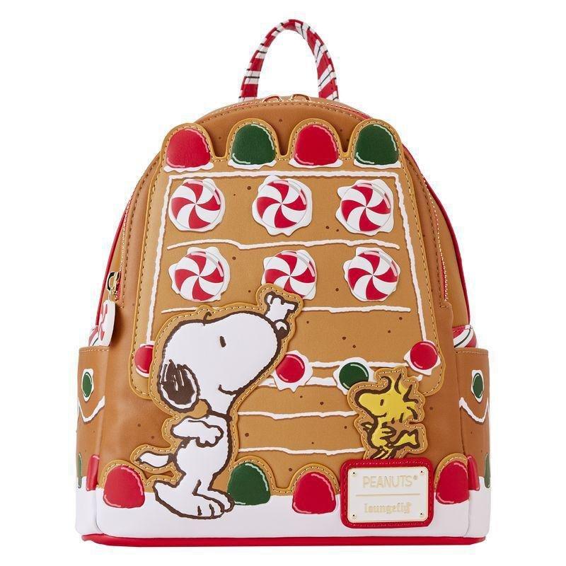Loungefly! Leather Peanuts Snoopy Gingerbread House Mini Backpack, , large image number 0