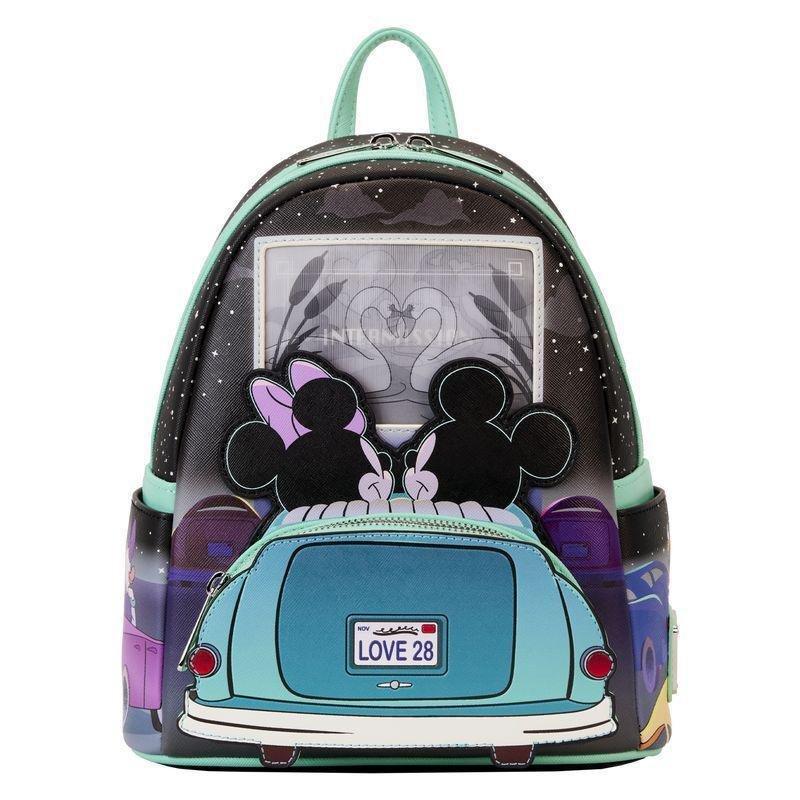 Loungefly! Leather Disney Mickey And Minnie Date Night Mini Backpack, , medium