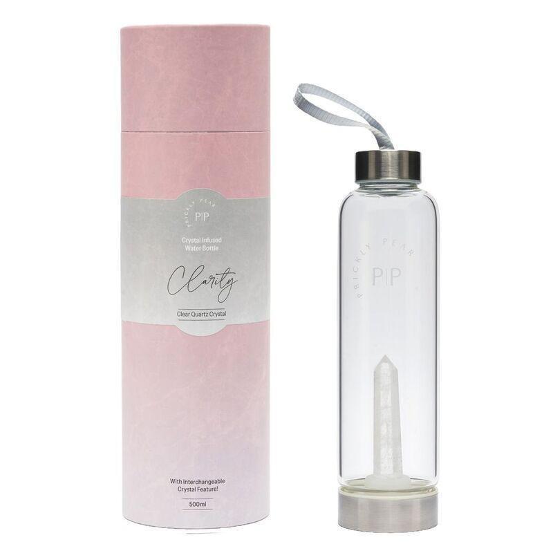 Prickly Pear Clear Quartz Interchangeable Crystal Water Bottle - 500ml, , medium