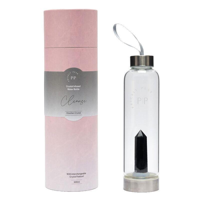 Prickly Pear Obsidian Interchangeable Crystal Water Bottle - 500ml, , medium