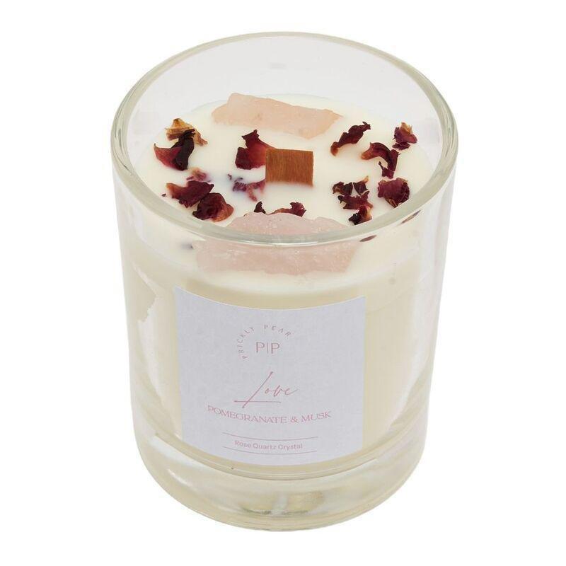 Prickly Pear Rose Quartz Crystal 'Love' Scented Candle - 200G, , large image number 1