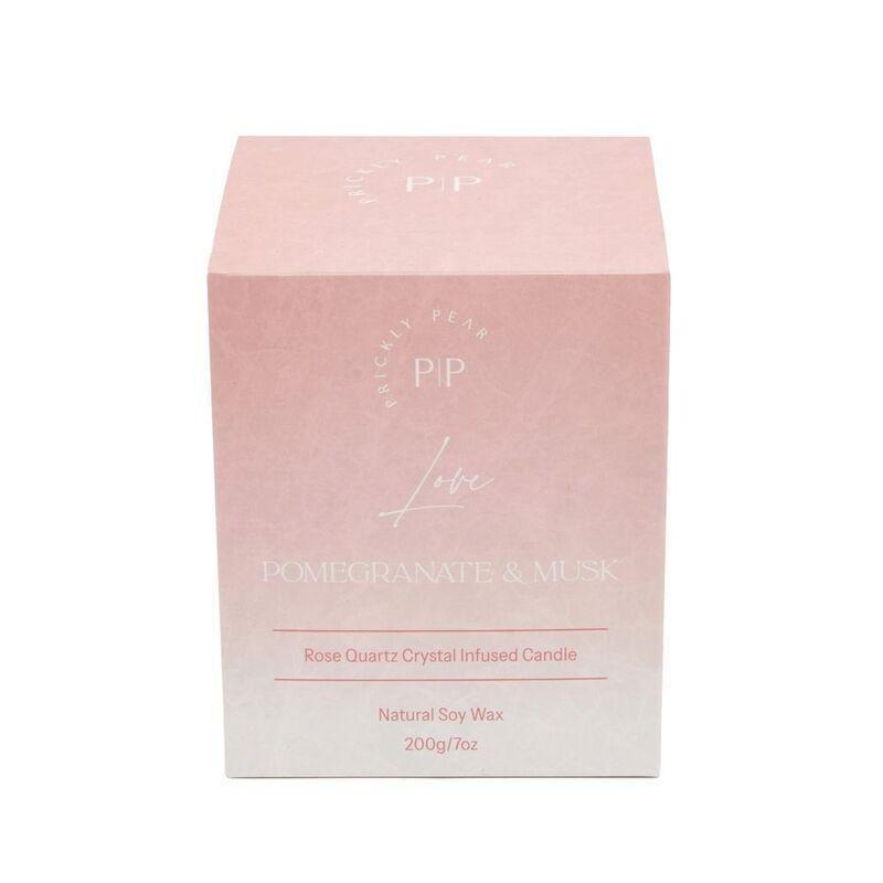 Prickly Pear Rose Quartz Crystal 'Love' Scented Candle - 200G, , large image number 3